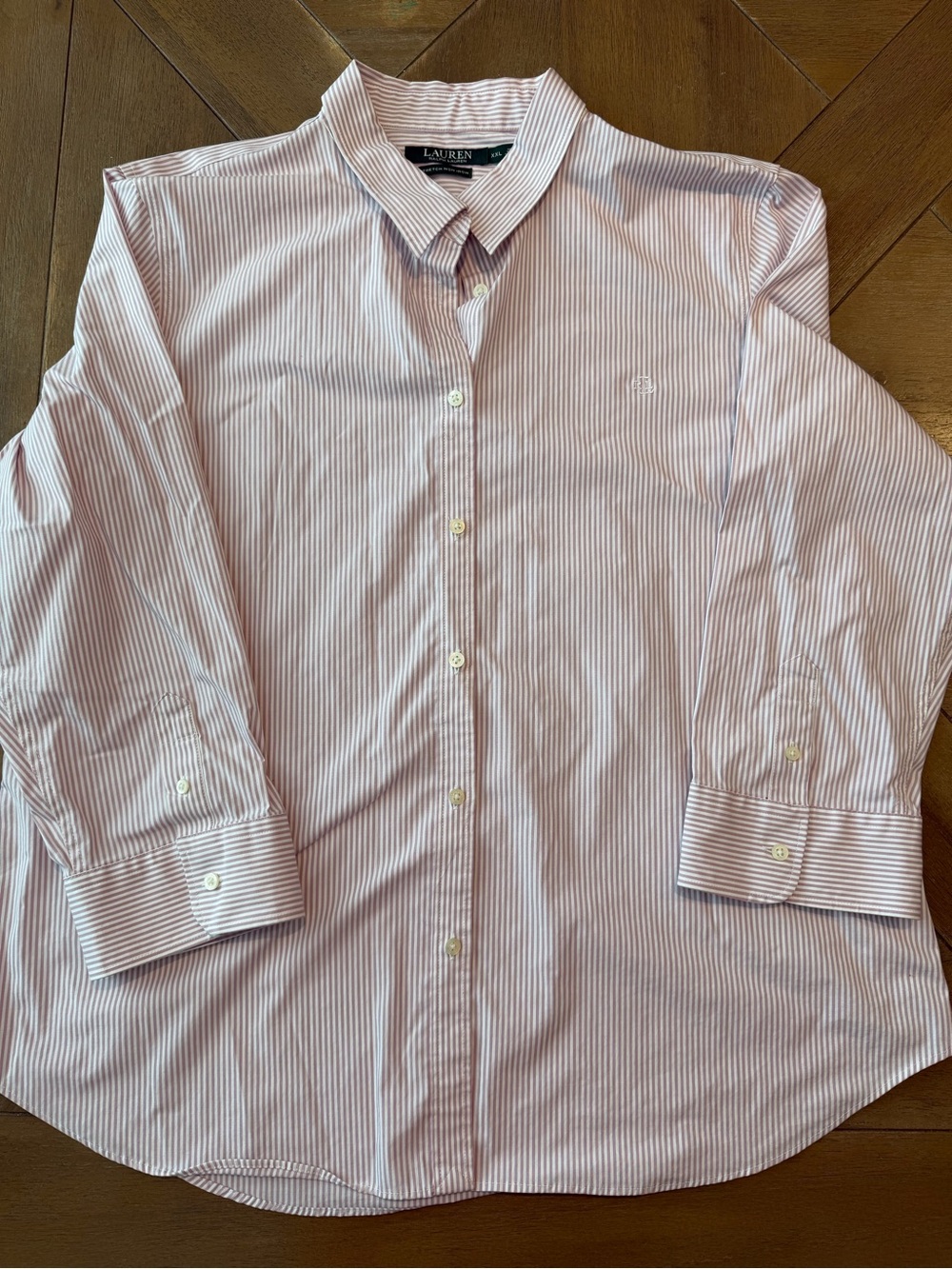 Ralph Lauren Men's Dress Shirt Classic Stretch Purple Striped Dress Shirt XXL